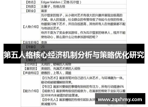 第五人格核心经济机制分析与策略优化研究